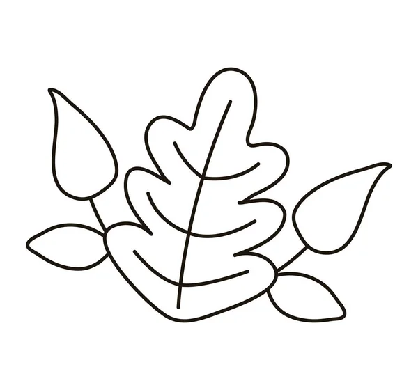 Leaf autumn line style icon — Stock Vector