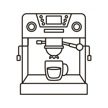 Kahve dükkanı makine aygıtı çizgisi simgesi yaptı