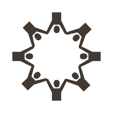 Siluet tarzı etrafında insan silueti grubu