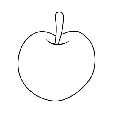elma taze meyve çizgisi tarzı simge