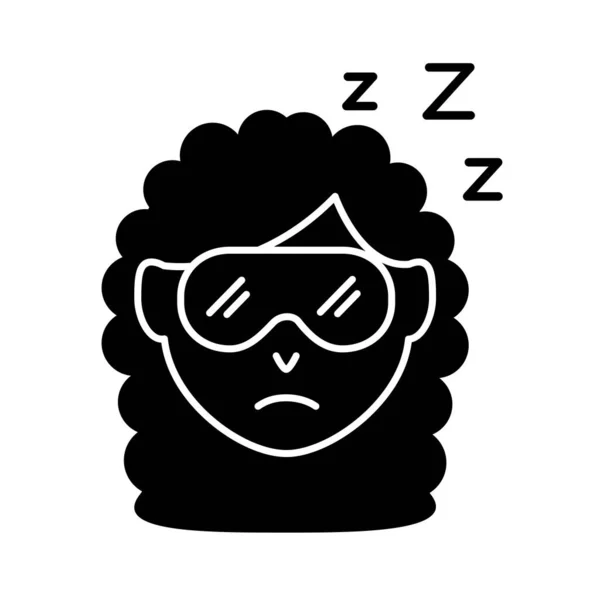 หัวผู้หญิงกับ Insomnia z ตัวอักษรสไตล์สีลักษณะไอคอน — ภาพเวกเตอร์สต็อก