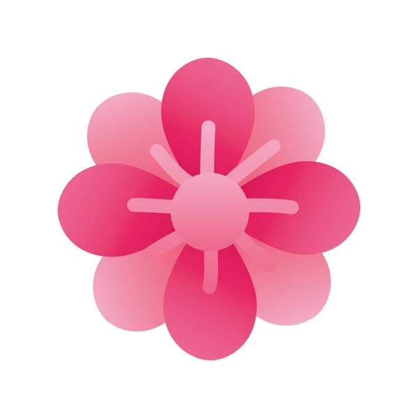 Pink flower silhouette style icon — Stock Vector