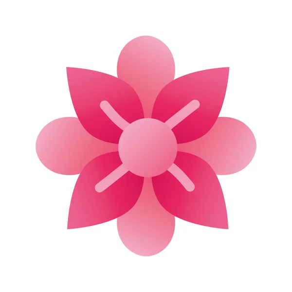 Pink flower silhouette style icon — Stock Vector