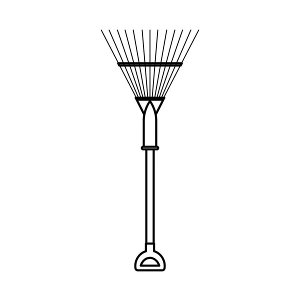 Râteau outil de jardinage ligne style icône — Image vectorielle