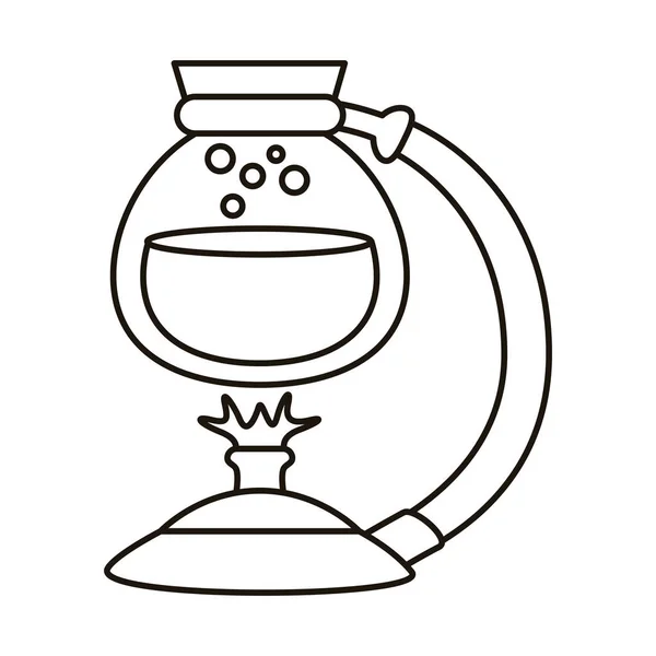 Teekanne Glas mit Wasser in Brennerlinie Stil-Symbol — Stockvektor