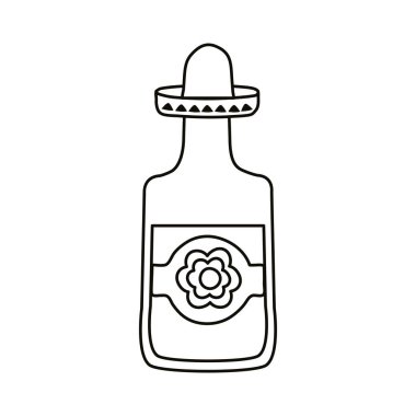 Tekila şişesi Meksika tarzı simge