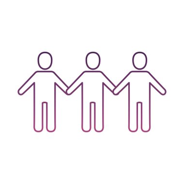 bir grup siluet insan çizgisi biçimi