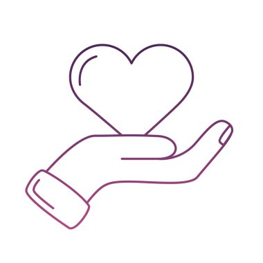 el kaldırma kalp aşk sembolü çizgi simgesi simgesi