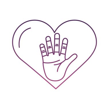 Avuç içi sembollü kalp aşkı simgesi
