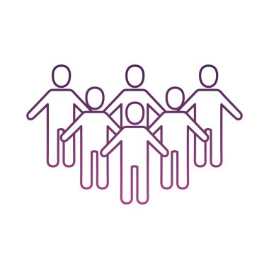 bir grup siluet insan çizgisi biçimi