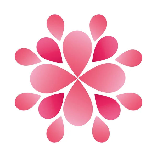 粉红花朵轮廓风格图标 — 图库矢量图片