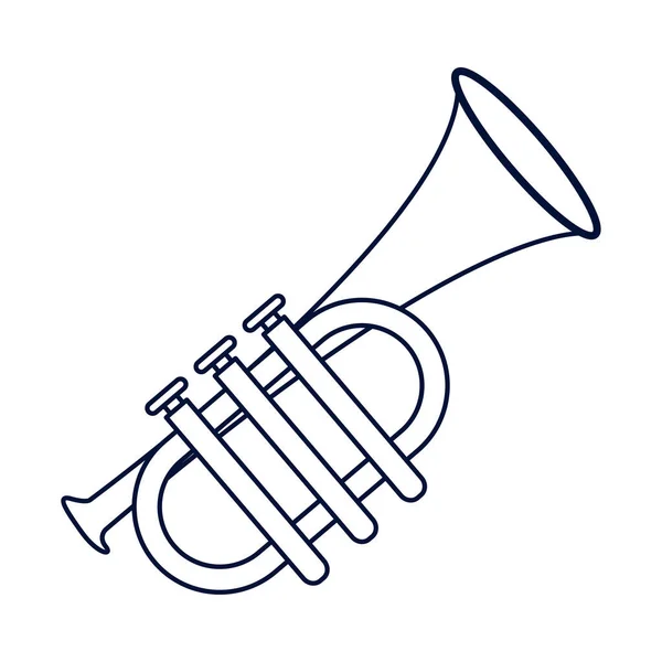 Trumpet musikinstrument linje stil ikon — Stock vektor