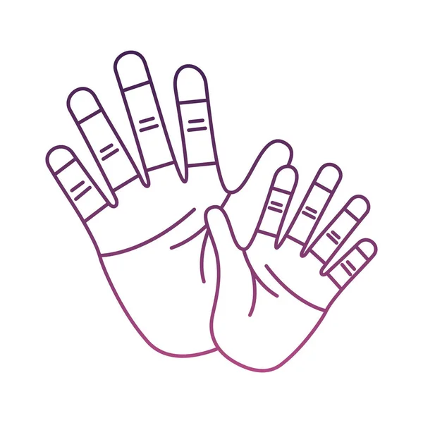 Mani mani palme aiuto linea stile icona — Vettoriale Stock