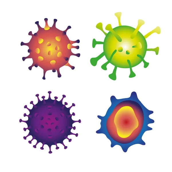 コロナウイルス粒子のアイコンのセット — ストックベクタ
