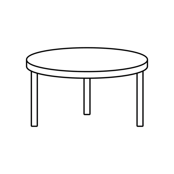 木製のテーブルの家具孤立したアイコン — ストックベクタ