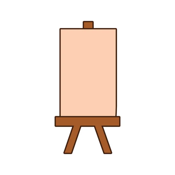 Lienzo en blanco en icono aislado de madera — Vector de stock