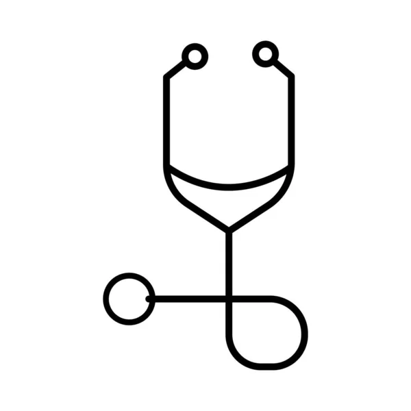 Stetoskop medicinsk linje stil ikon — Stock vektor