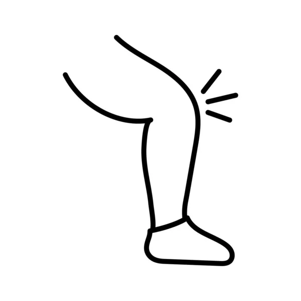 Ikona stylu linii bólu kolana — Wektor stockowy