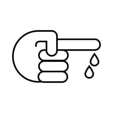 Kan damlaları çizgili parmak