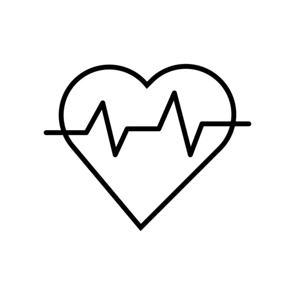 Corazón cardio línea estilo icono — Vector de stock