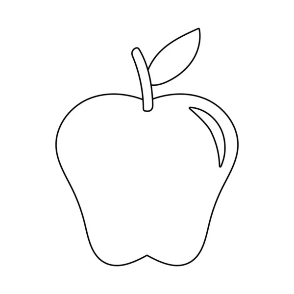 Manzana fruta fresca naturaleza línea estilo icono — Vector de stock