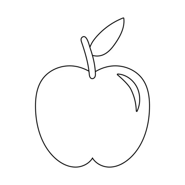 사과 신선 한 과일 자연 라인 스타일 아이콘 — 스톡 벡터