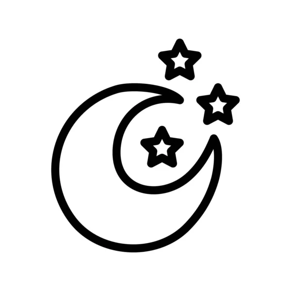 Měsíc a hvězdy pop art line styl ikony — Stockový vektor