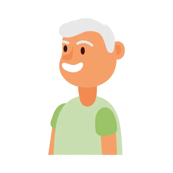 Idős férfi személy avatar karakter — Stock Vector