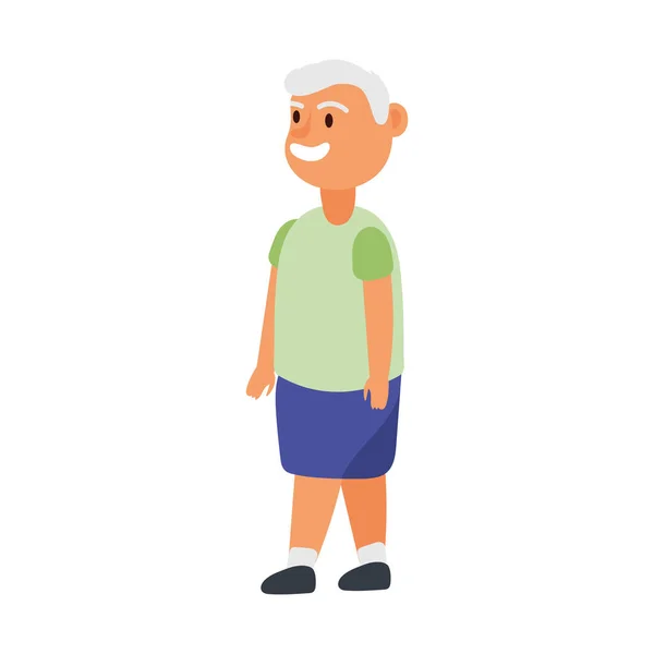 Oude man staande avatar karakter — Stockvector