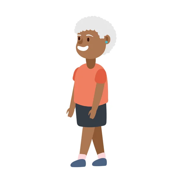Starý afro žena osoba avatar charakter — Stockový vektor