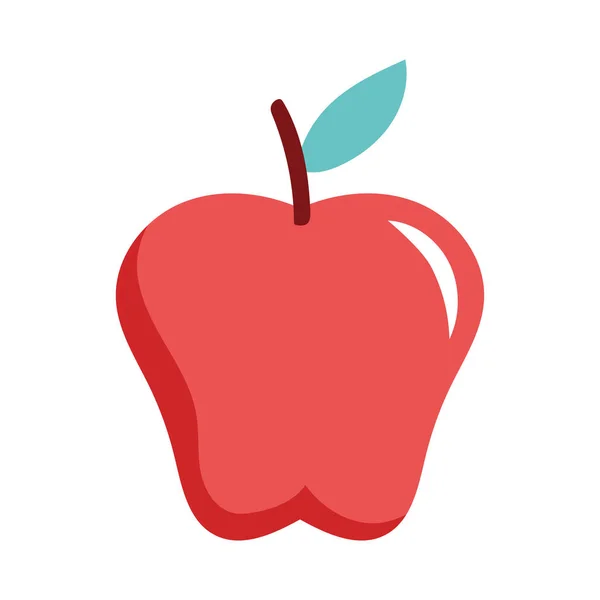 Elma kırmızı taze meyve doğa simgesi — Stok Vektör