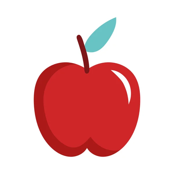 苹果红色新鲜水果自然图标 — 图库矢量图片