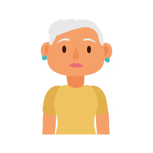 Yaşlı kadın karakter Avatar — Stok Vektör