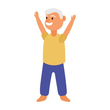 Yaşlı adam egzersiz avatar karakter pratik
