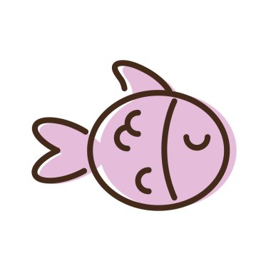 Lezzetli balık sağlıklı gıda hattı ve doldurma tarzı simgesi