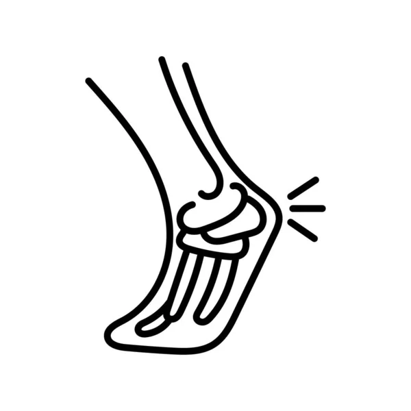 Achilles klack smärta linje stil ikon — Stock vektor