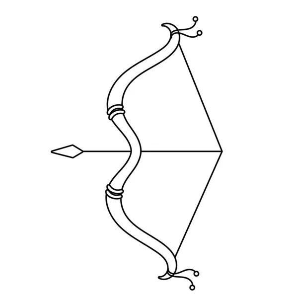 Arco con flecha dussehra icono de estilo de línea — Archivo Imágenes Vectoriales