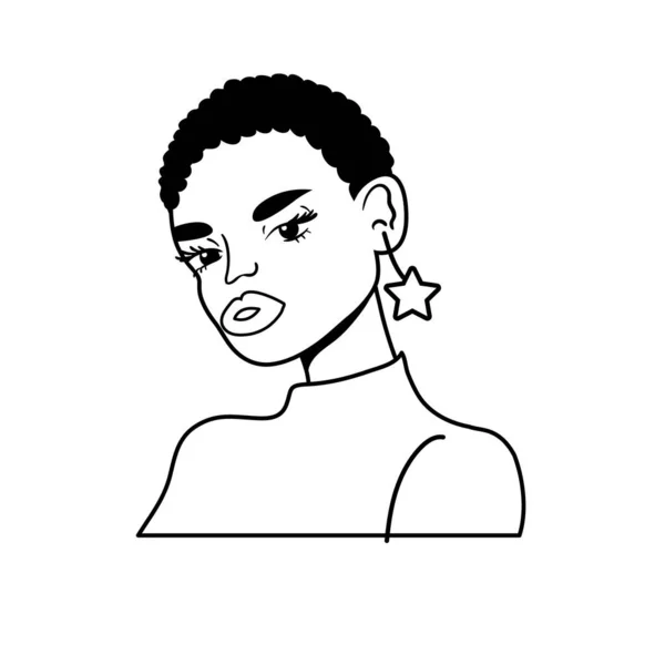 Afro γυναίκα ποπ τέχνη στυλ εικονίδιο — Διανυσματικό Αρχείο