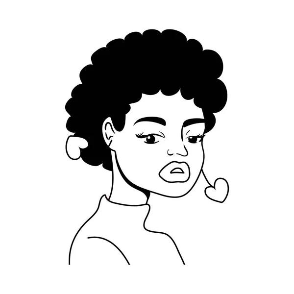 Mujer afro arte pop icono de estilo — Archivo Imágenes Vectoriales