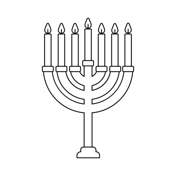 Люстра зі значком стилю лінії свічок — стоковий вектор