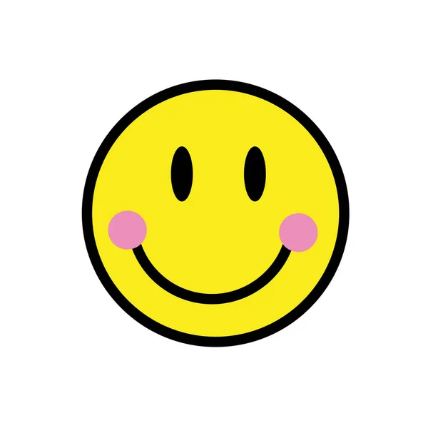 Mosoly emoji pop art stílus ikon — Stock Vector