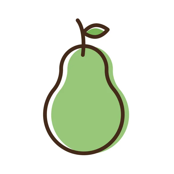 Línea de fruta fresca pera e icono de estilo de relleno — Vector de stock