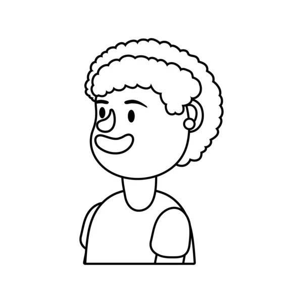 Ηλικιωμένη γυναίκα πρόσωπο χαρακτήρα γραμμή στυλ εικονίδιο — Διανυσματικό Αρχείο