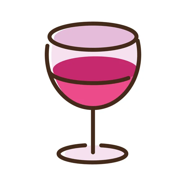 Wine cup drink line and fill style icon — Stock Vector