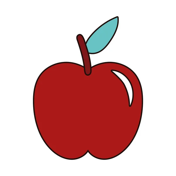 Μήλο κόκκινο φρέσκα φρούτα φύση εικονίδιο — Διανυσματικό Αρχείο