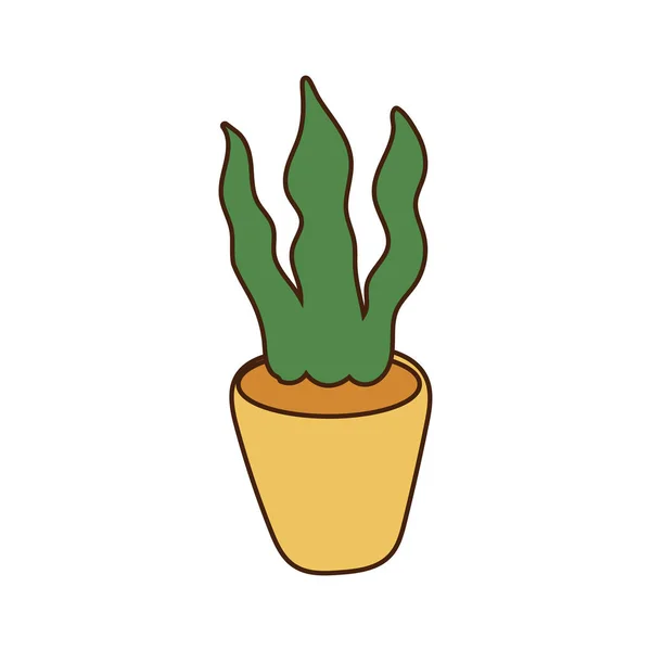 Plante d'intérieur en pot en céramique icône isolée — Image vectorielle