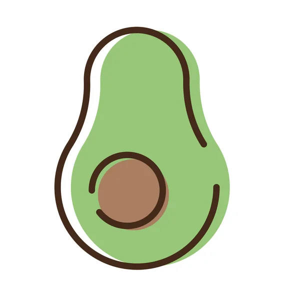 Vers avocado platte stijl pictogram — Stockvector