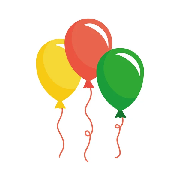 Ballonger helium flytande isolerad ikon — Stock vektor