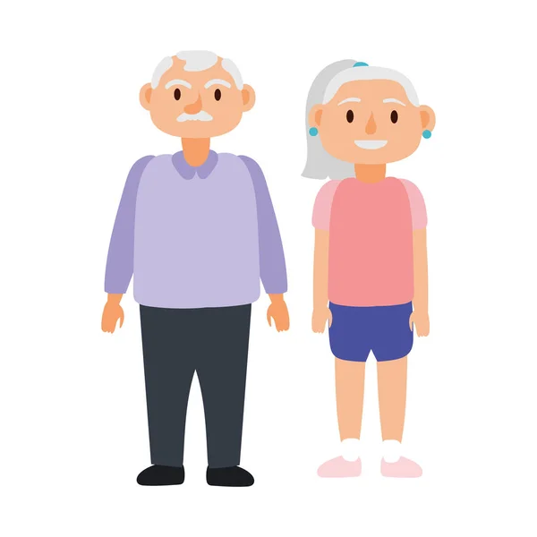 Yaşlı çift karakter avatarları — Stok Vektör