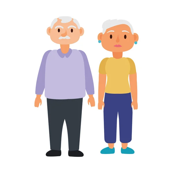 Old couple persons avatars characters — Stock Vector